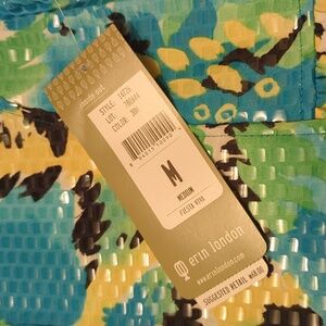 Erin London Colorful Zip Up Jacket with 3/4 Sleeves with Shimmer Size Medium NWT